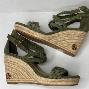 Tory Burch Bailey Wedge Espadrille Sandal in Green